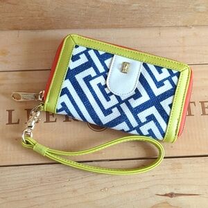 Spartina Leather & Linen wristlet